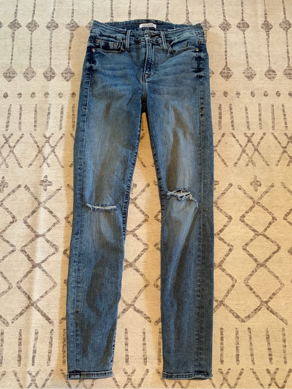 Good American Good Legs Skinny Jeans 27 Distressed